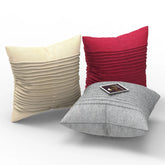 Wooden Twist Abstract Square Jute Cushion Cover Set of 3 ( Multicolor ) - Wooden Twist UAE